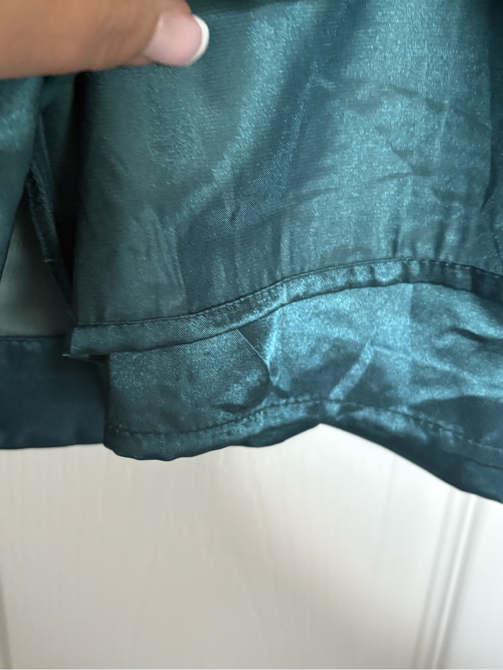 Willi Smith Teal Silk Ruffle Neck Cap-Sleeve Blouse - Picture 7 of 8